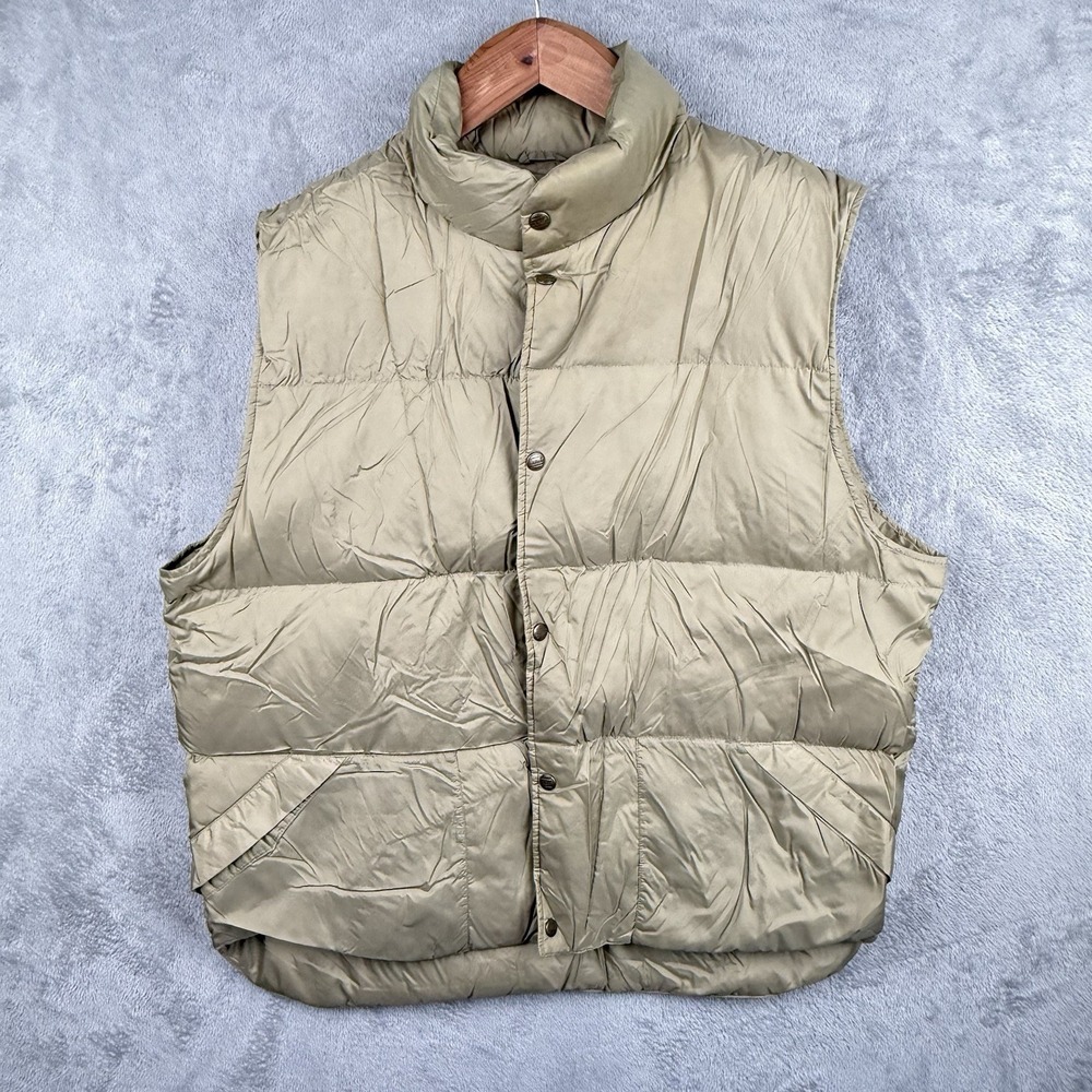 LL Bean Goose Down Puffer Vest Mens‎ XLT Tall Beige Vintage 90s Warm Packable